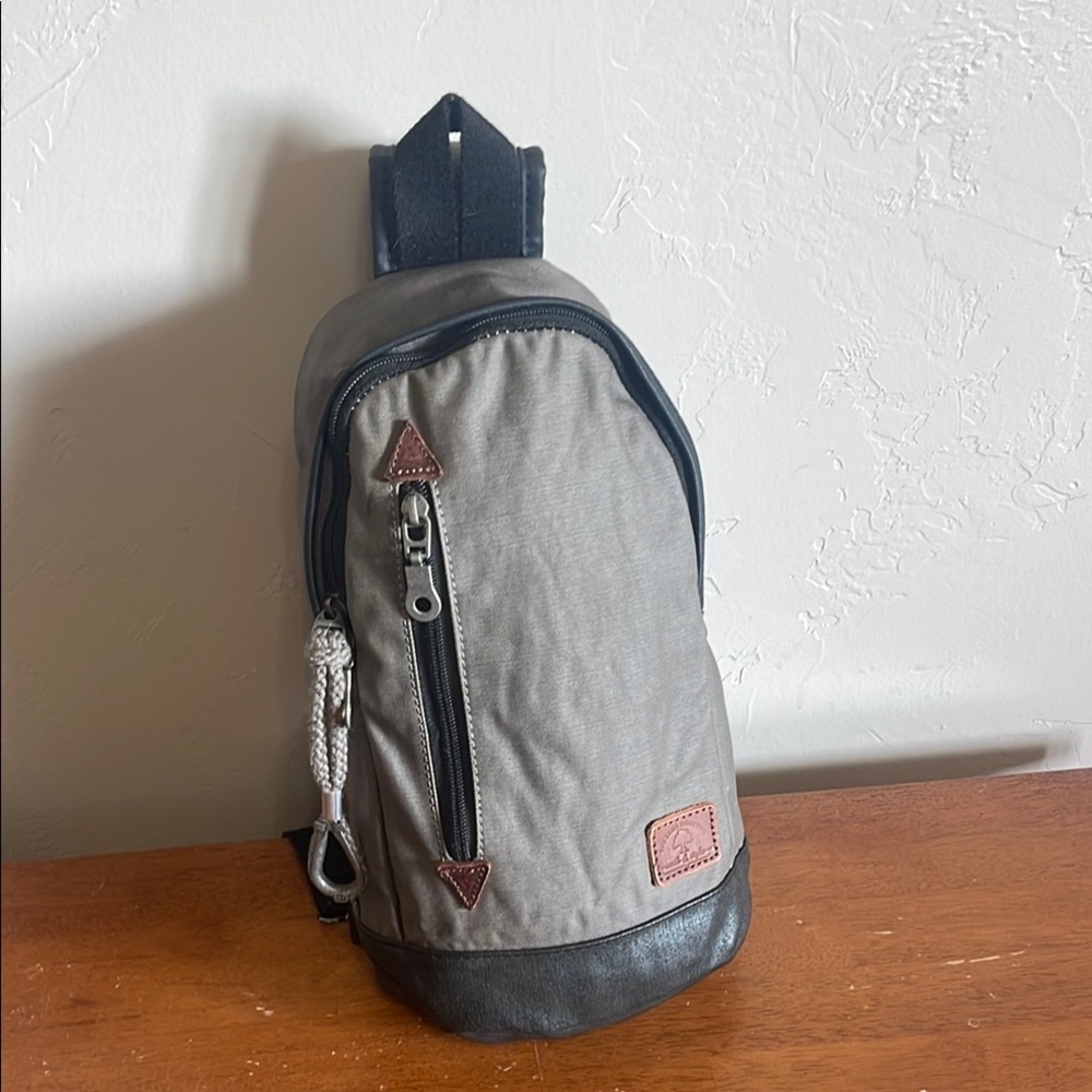 Gray and Black Crossbody Bag with Minimalist Design